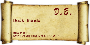 Deák Bandó névjegykártya